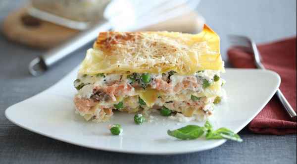Быстрая лазанья с лососем, пошаговый рецепт с фото